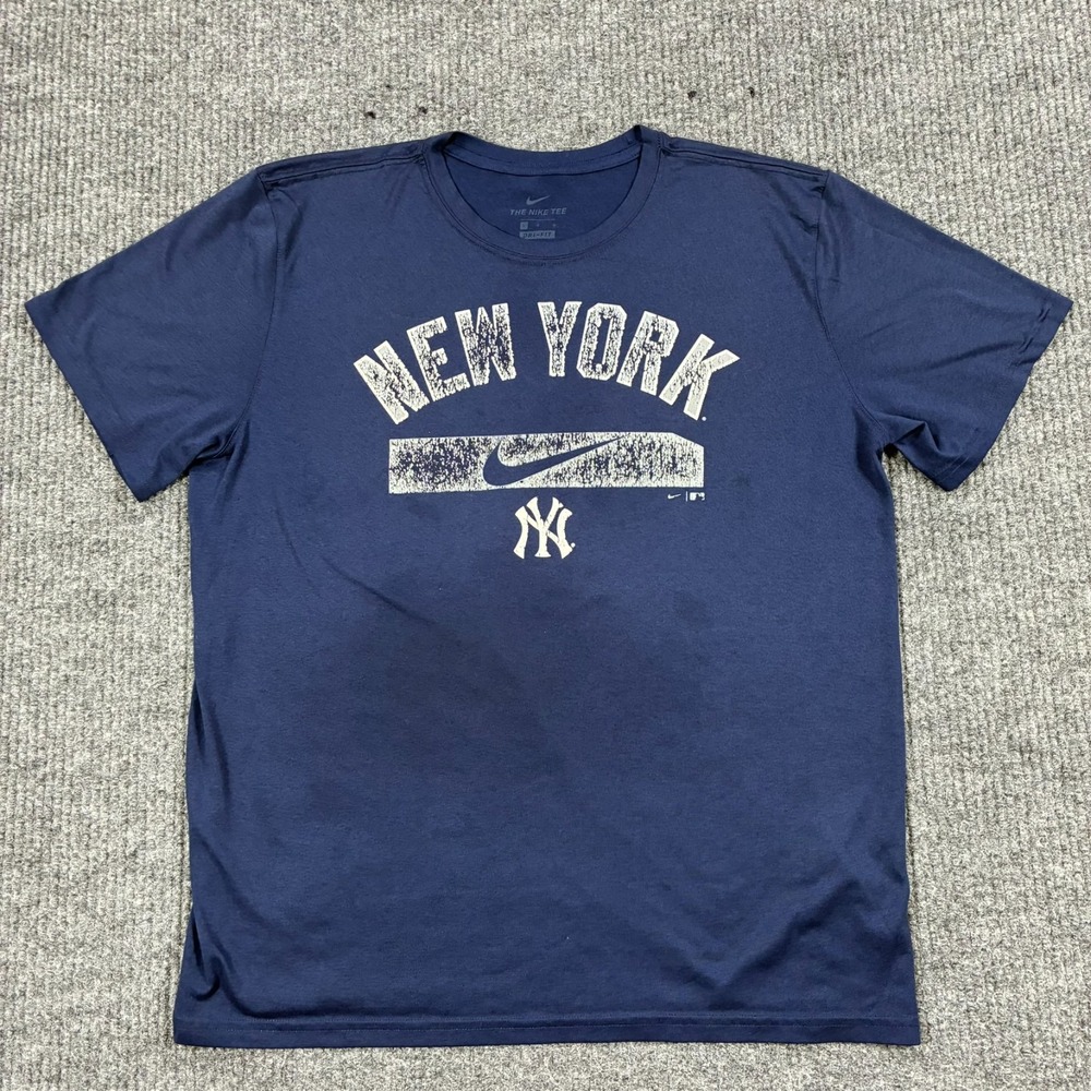 Nike New York Yankees Dri-FIT T Shirt Mens L Navy Blue MLB Baseball Tee